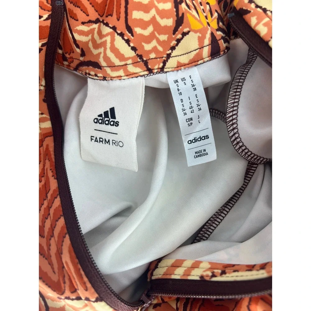 Farm Rio x Adidas Tropical Print Zip Up Midi Dress Small - Picture 13 of 16